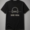 Guide Vocal Headphones unisex t-shirt in black with headphones framing a small sound wave