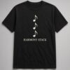 Harmony Stack Music Note unisex t-shirt in black with three vertically stacked eighth notes