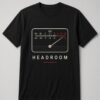 Headroom VU Meter unisex t-shirt in black with classic VU meter with the needle near red