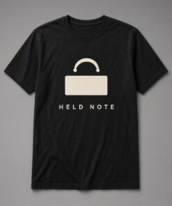 Held Note Fermata unisex t-shirt in black with bold stylised fermata hold symbol