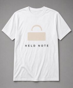 Held Note Fermata unisex t-shirt in white with bold stylised fermata hold symbol