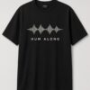 Hum Along Sound Wave unisex t-shirt in black with long symmetrical thin-bar sound wave
