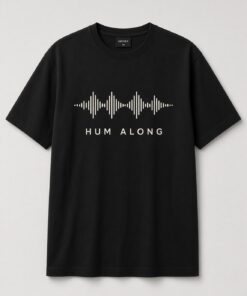 Hum Along Sound Wave unisex t-shirt in black with long symmetrical thin-bar sound wave